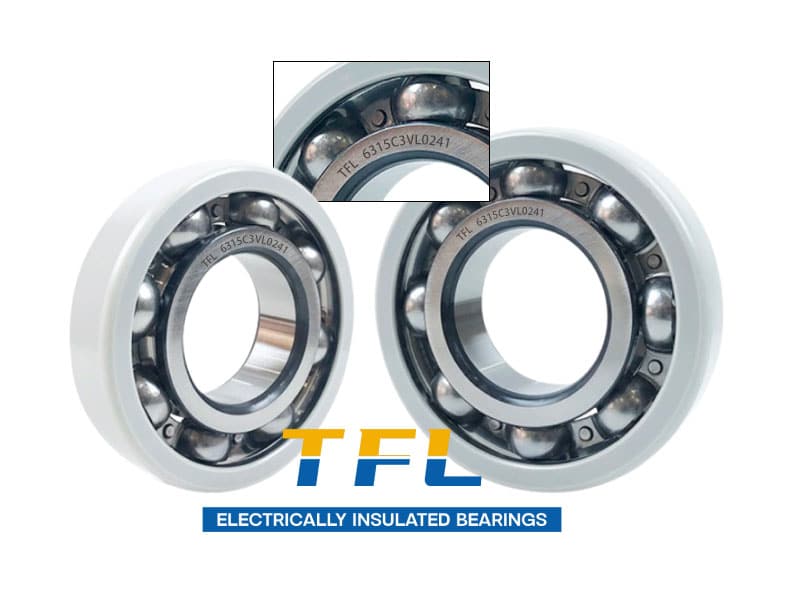 the image shows two 6315/C3VL0241 insulated ball bearings and a TFL logo