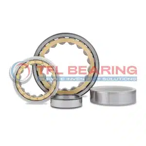 A side view of a robust, electrically insulated cylindrical roller bearing designed for high performance and durability in applications requiring electrical current protection.
