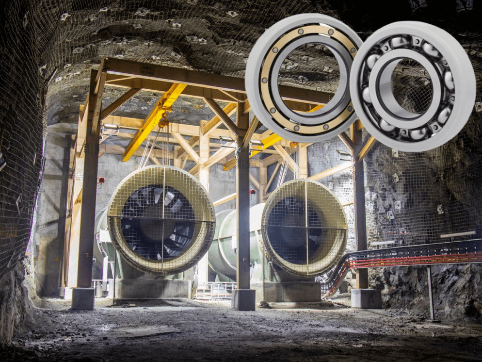 The image shows the mining fans and insualted bearings