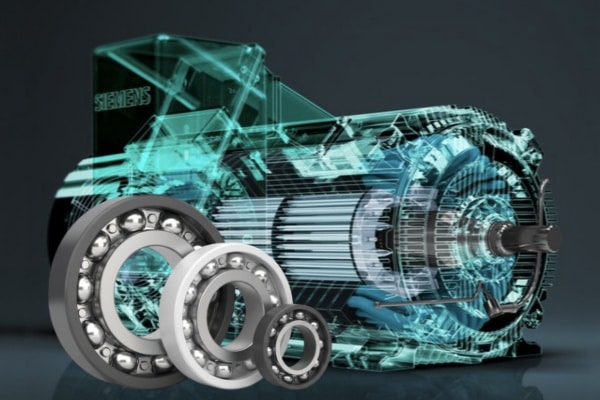 The picture shows the insulated bearings used on the motor.