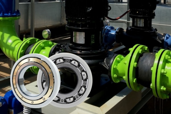 The picture shows the insulated bearings used on pumps.