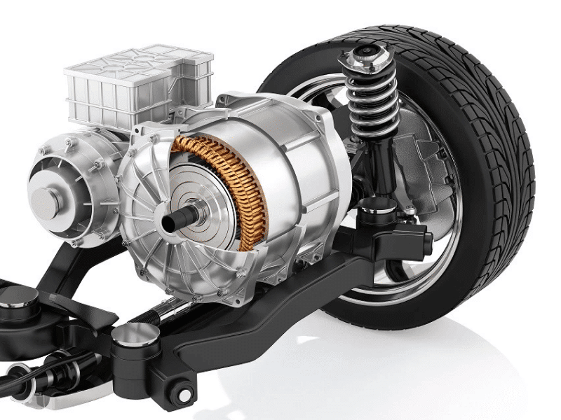 the image shows an ev motor who always use the insulated bearing