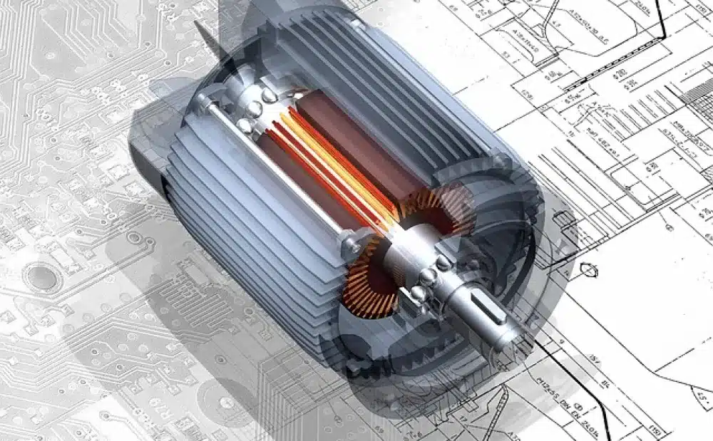 a industrial motor with insolated bearing for machine tool