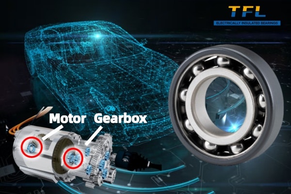 Insulated Bearing for e-Axle that reduces electrical pitting in electric vehicles.