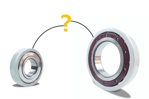 The image shows a little and a big insulated bearing, shows different bearing size.