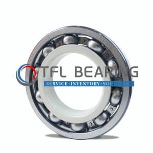 Steel cage bearing with inner ring insulation designed for variable frequency drive motors.