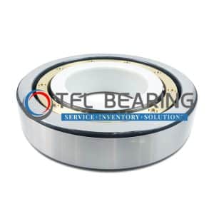 Brass cage bearing with inner ring electrical insulation to prevent shaft voltage damage.