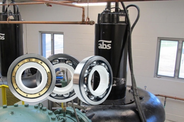 Inner ring electrically insulated bearing, used for pump motors