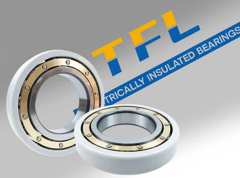 the image shows two insulated ball bearing with brass cage and a TFL bearing logo.