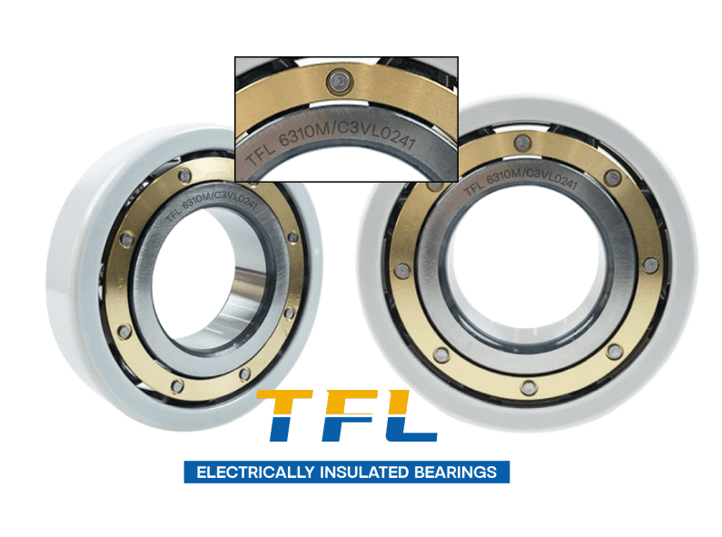 image shows TFL's electrically insulated deep groove ball bearings with brass cage