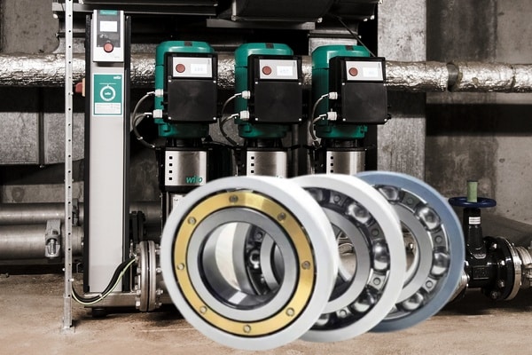 Electrically insulated deep groove ball bearings used for pumps
