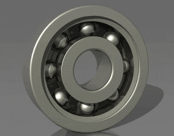 A GIF that shows the animation of ball bearings in operation