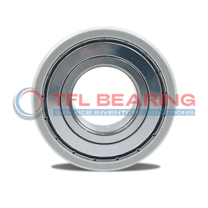 The picture shows a bearing with outer ring coating and matal shield.