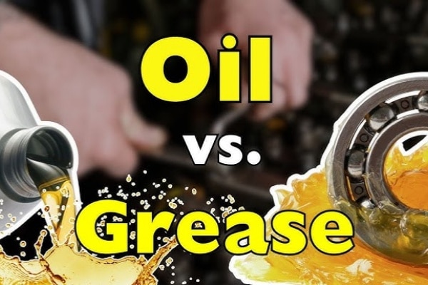Comparison visual of lithium complex grease and synthetic oil used in different industrial motor applications.