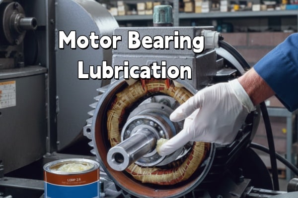 A maintenance technician applying the correct amount of grease to an industrial motor bearing to ensure reliability.