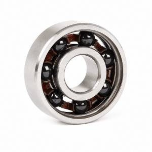 Hybrid ceramic bearing with steel rings and black ceramic balls