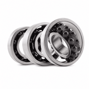 Hybrid ceramic bearings with steel rings and ceramic rolling elements