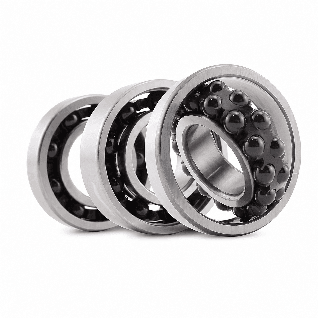 Hybrid ceramic bearings with steel rings and ceramic rolling elements
